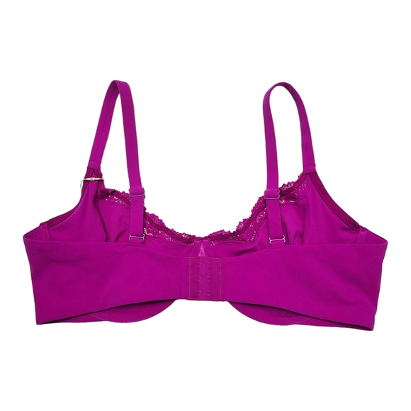 Skims 44D Fits Everybody Lace Unlined Scoop Bra Lollipop Purple - Picture 3 of 7